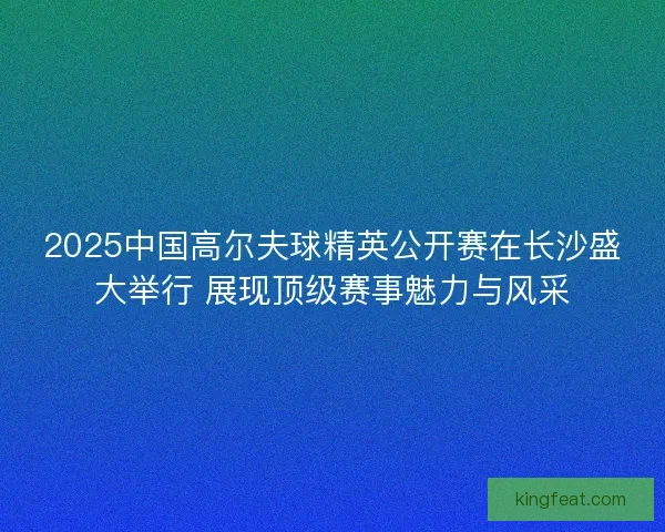 2025中国高尔夫球精英公开赛在长沙盛大举行 展现顶级赛事魅力与风采